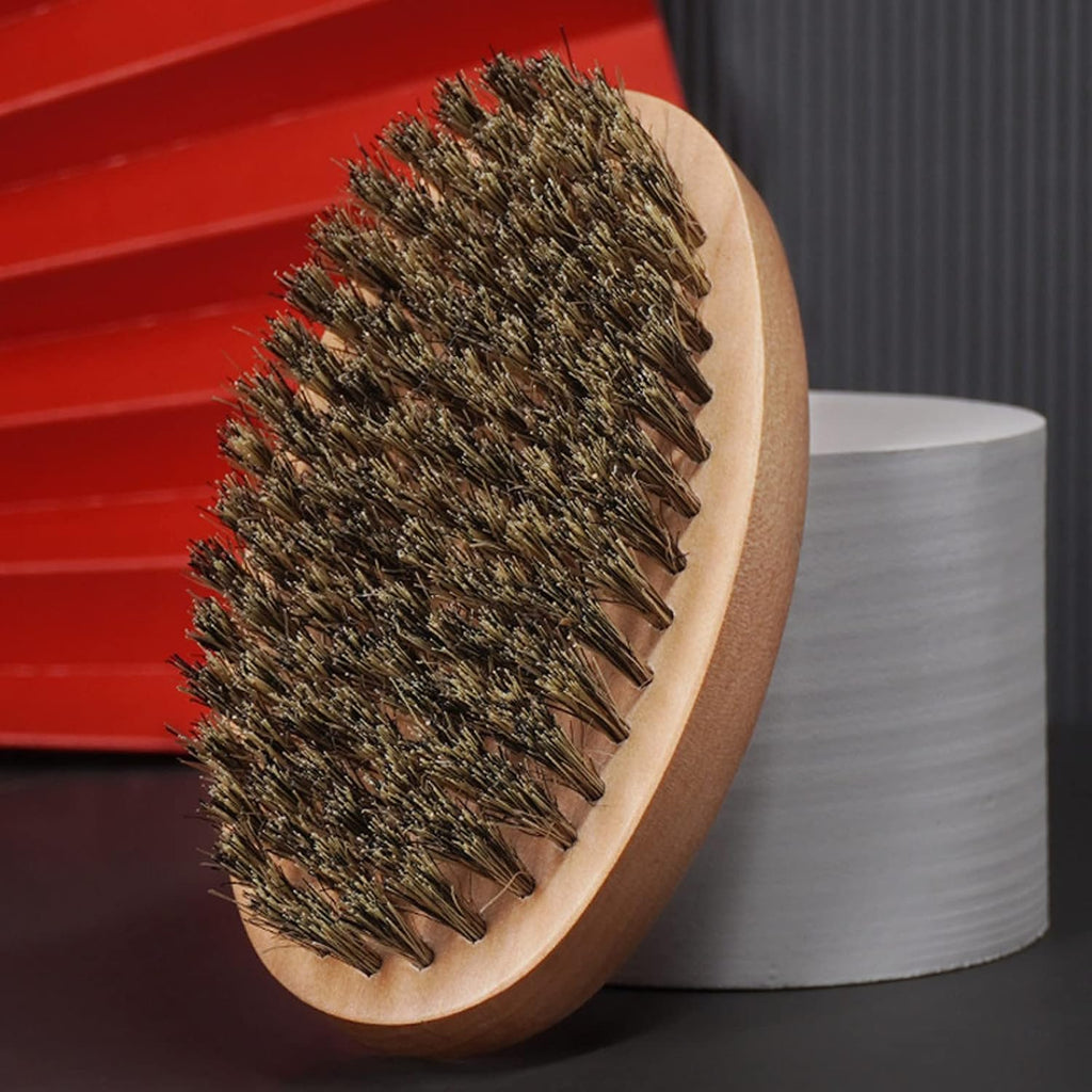 1Pcs Beard Brush Beard Straightener Brush with Premium Wood Handle Brush Beard Cleaning Tool Gift for Men