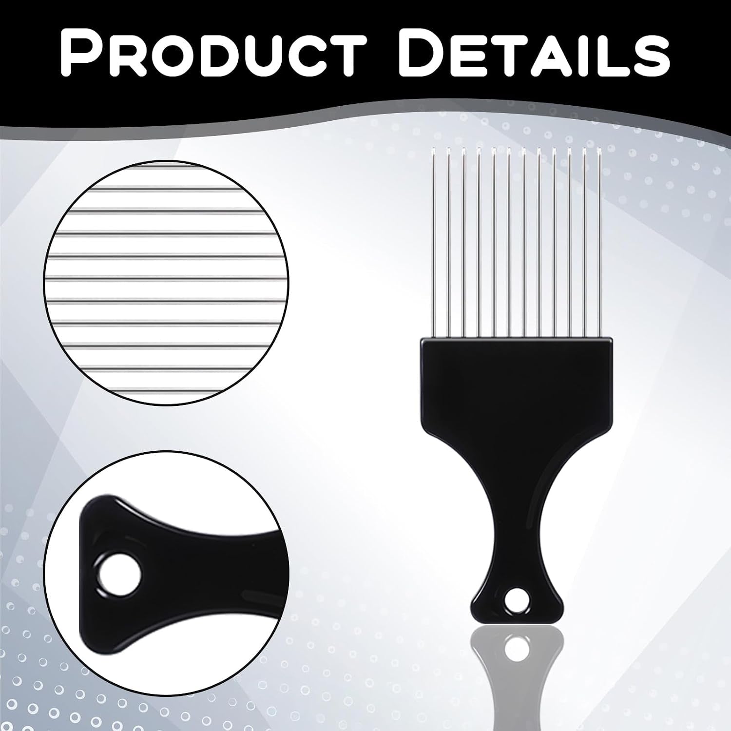 4 PCS Metal Hair Pick, Afro Picks for Men, Metal Afro Pick Combs for Women, Afro Comb Metal Pick, Hair Pick Metal Beard Pick, Metal Picks for Hair Curly Hair Detangling Styling and Lifting Tool