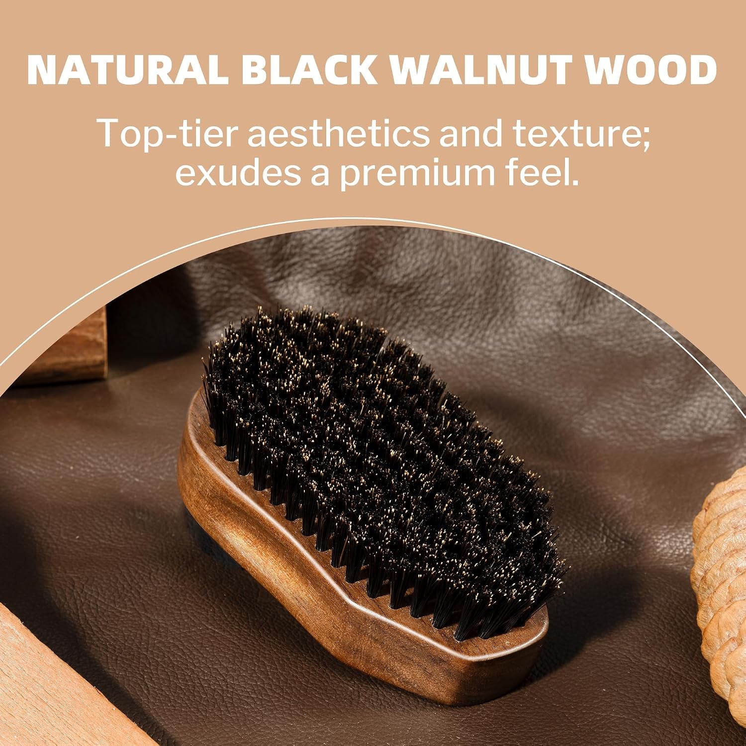 3PCS Beard Brush Comb Set for Men, Black Walnut Wood Dual Beard Comb & Case, Men'S Natural Wooden Mustache Brush Kit - Medium Hardness