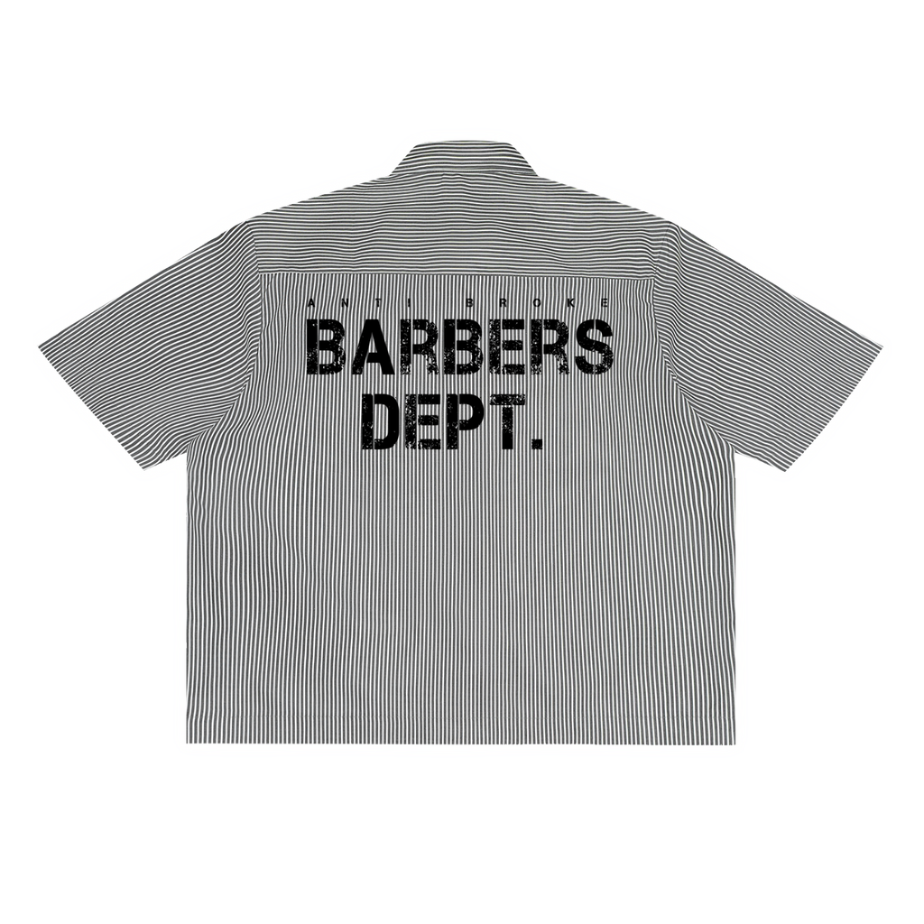 Barbers Dept. Pinstripe Shirt - Black