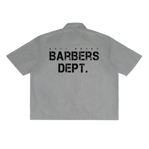 Barbers Dept. Pinstripe Shirt - Black