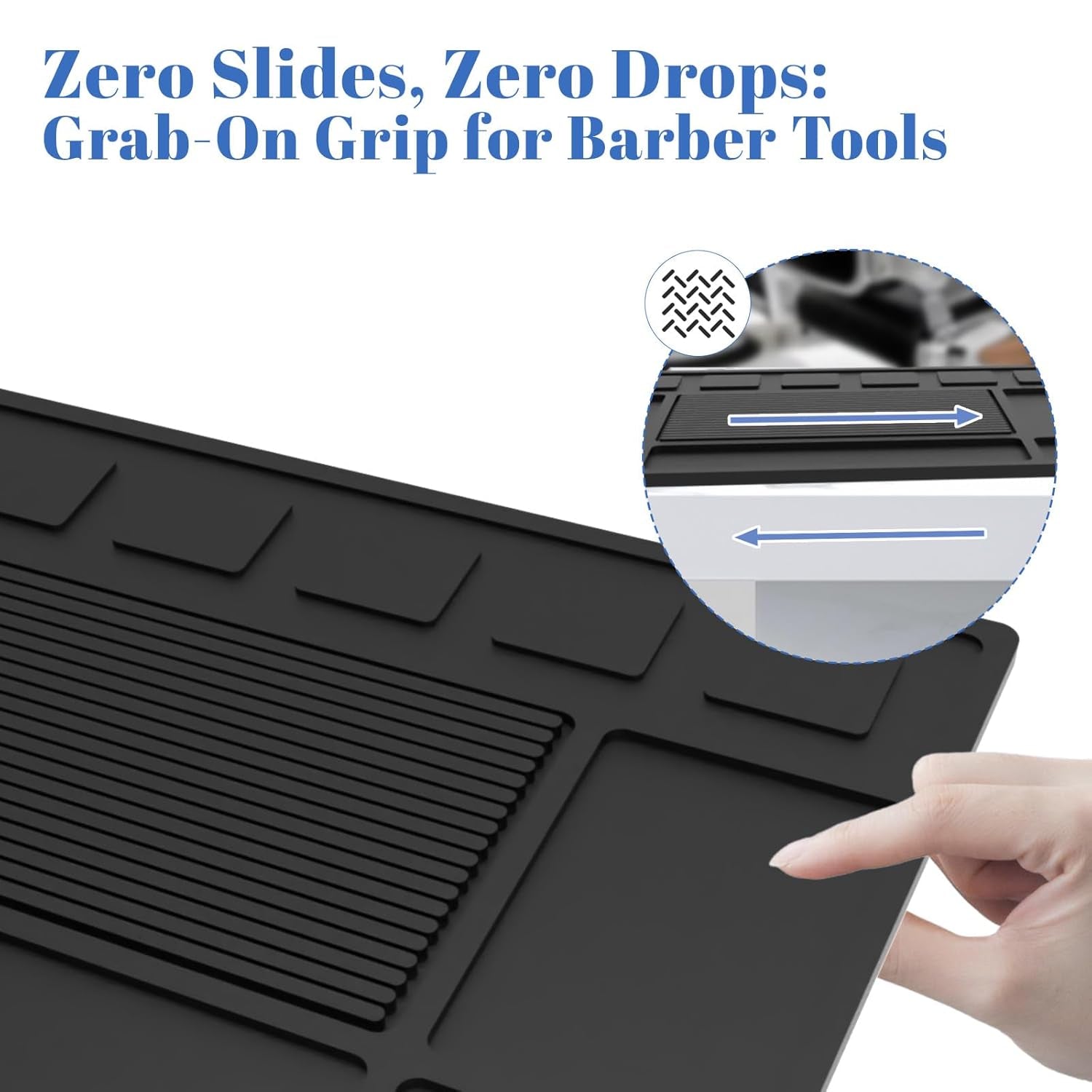 Magnetic Barber Mat for Clippers with 6 Magnets, Barber Station Organizer Magnetic Tool Mat, Barber Matt Organizer Station, Magnetic Clipper Mat for Tools Pad for Grooming Table Tray Stations Clipper