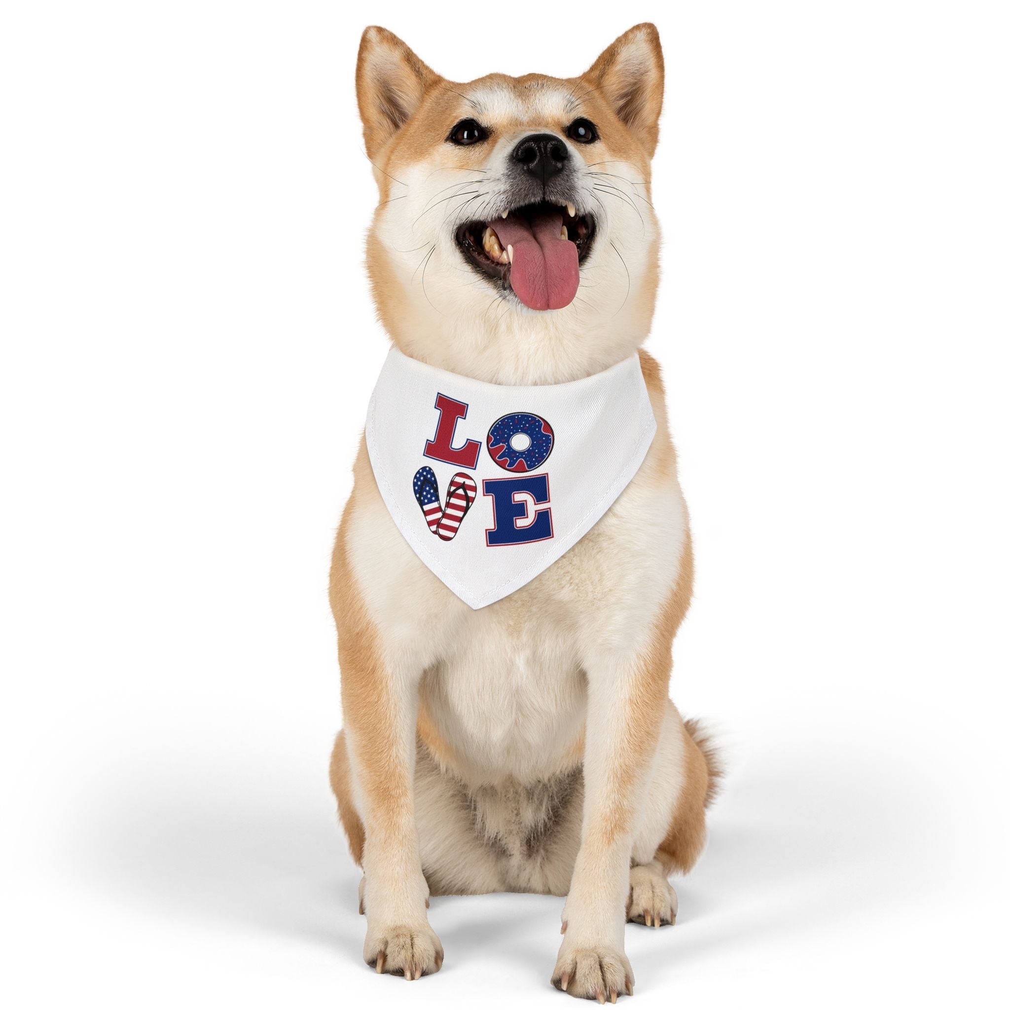 Patriotic Pet Bandana Collar - Celebrate Love, Perfect for July 4th, Dog Lovers, Pet Fashion, Cute Dog Accessories