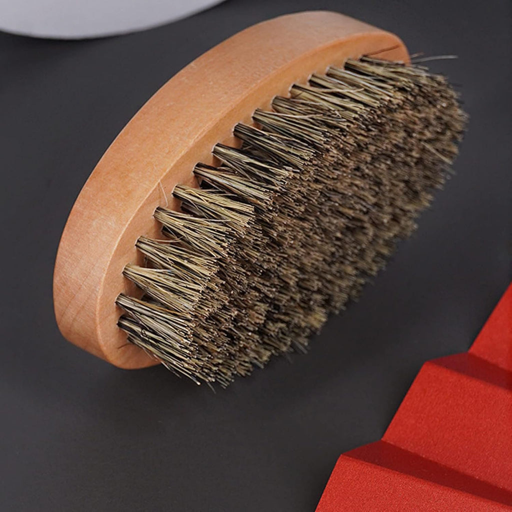 1Pcs Beard Brush Beard Straightener Brush with Premium Wood Handle Brush Beard Cleaning Tool Gift for Men