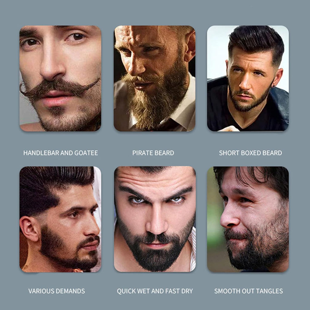 1Pcs Beard Brush Beard Straightener Brush with Premium Wood Handle Brush Beard Cleaning Tool Gift for Men