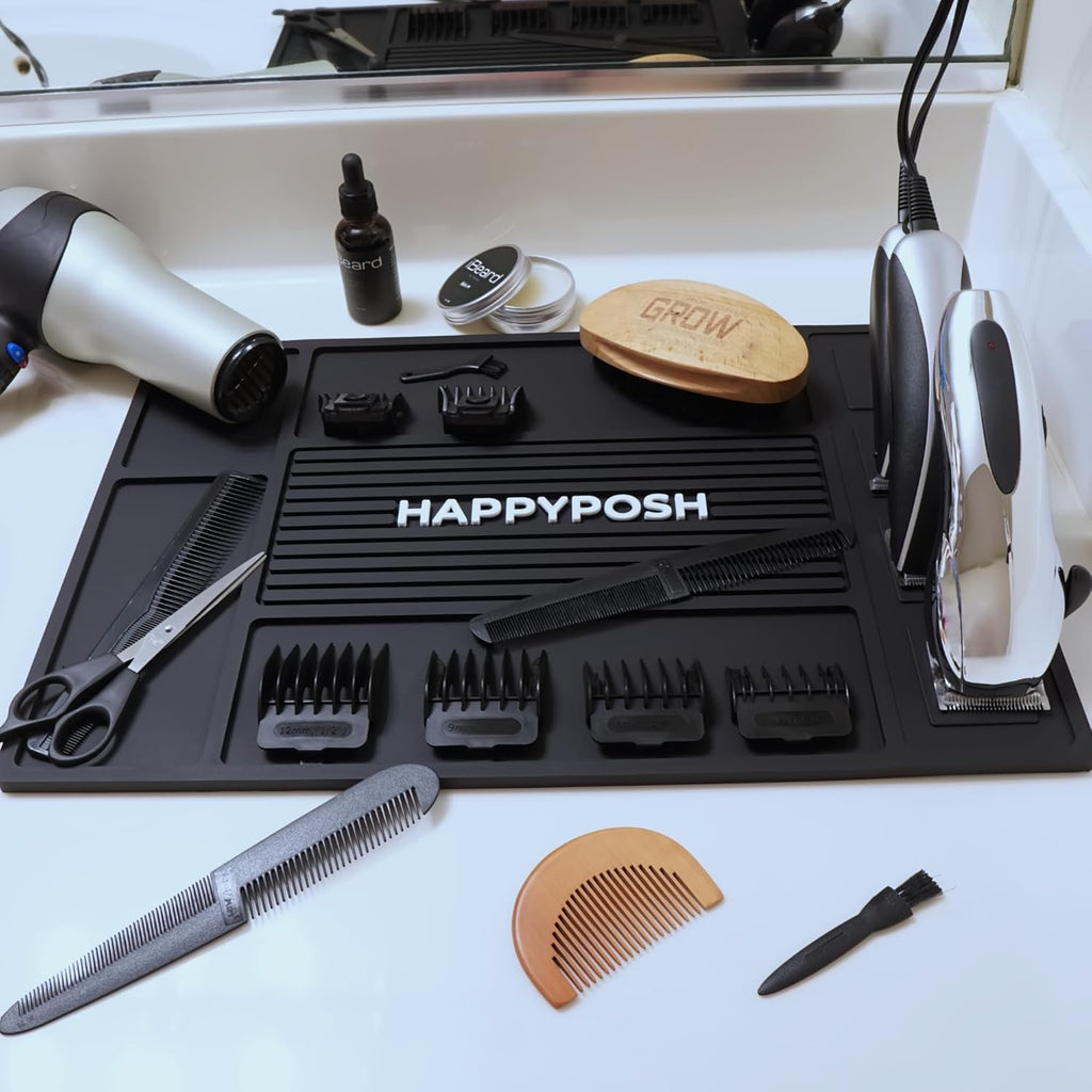 Magnetic Barber Mat, Barber Mats for Clippers, Barbershop Salon Pad for Station, Table Matt, Counter Tool Organizer for Pro Hairstylist