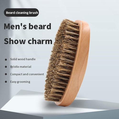 1Pcs Beard Brush Beard Straightener Brush with Premium Wood Handle Brush Beard Cleaning Tool Gift for Men