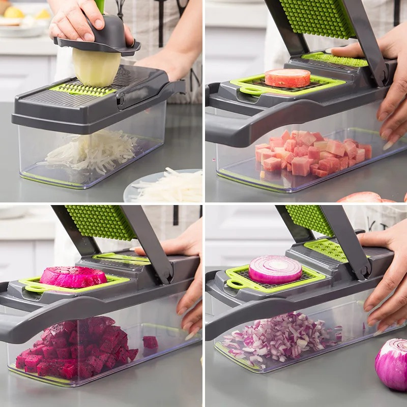 16-in-1 Multifunctional Vegetable Chopper – Onion Chopper, Slicer, Dicer & Grater