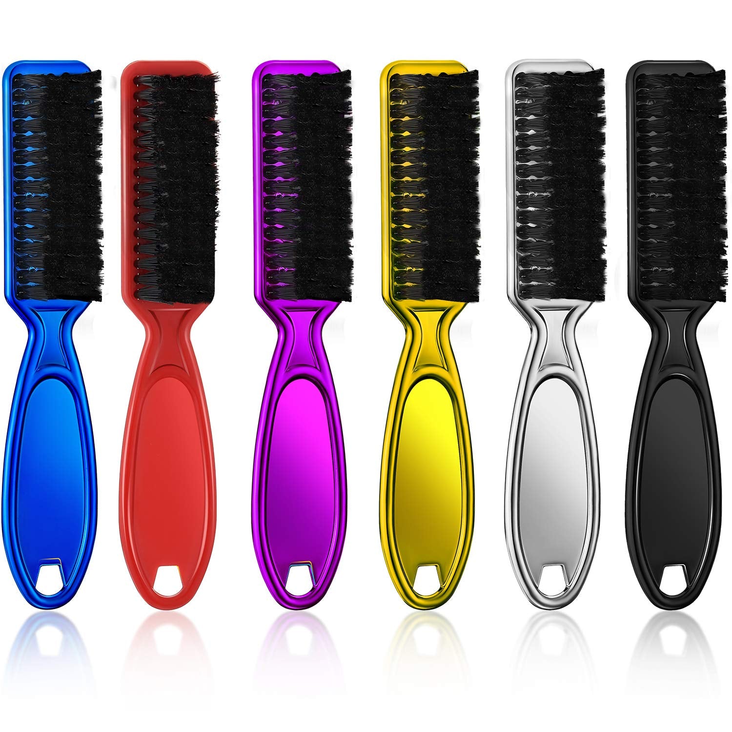 6 Pcs Barber Clipper Cleaning Brush Set, Clipper Cleaning Brushes, Barber Accessory Nylon Trimmer Cleaner, Hair Fade Styling Tool, Duster, Manicure, Mini Lightweight(Vibrant Color Set)