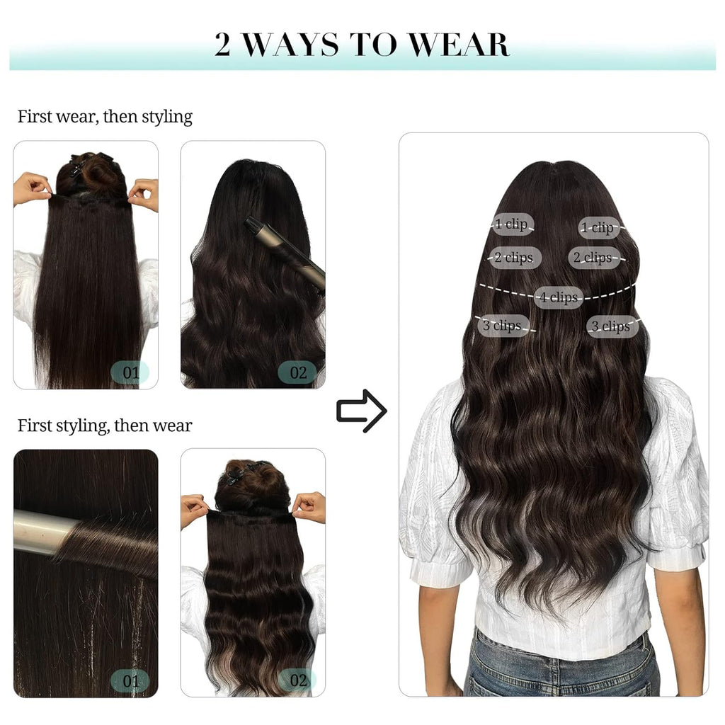 VIP Clip Extensions / Silky Straight 18" (140 g) - ClipeX System