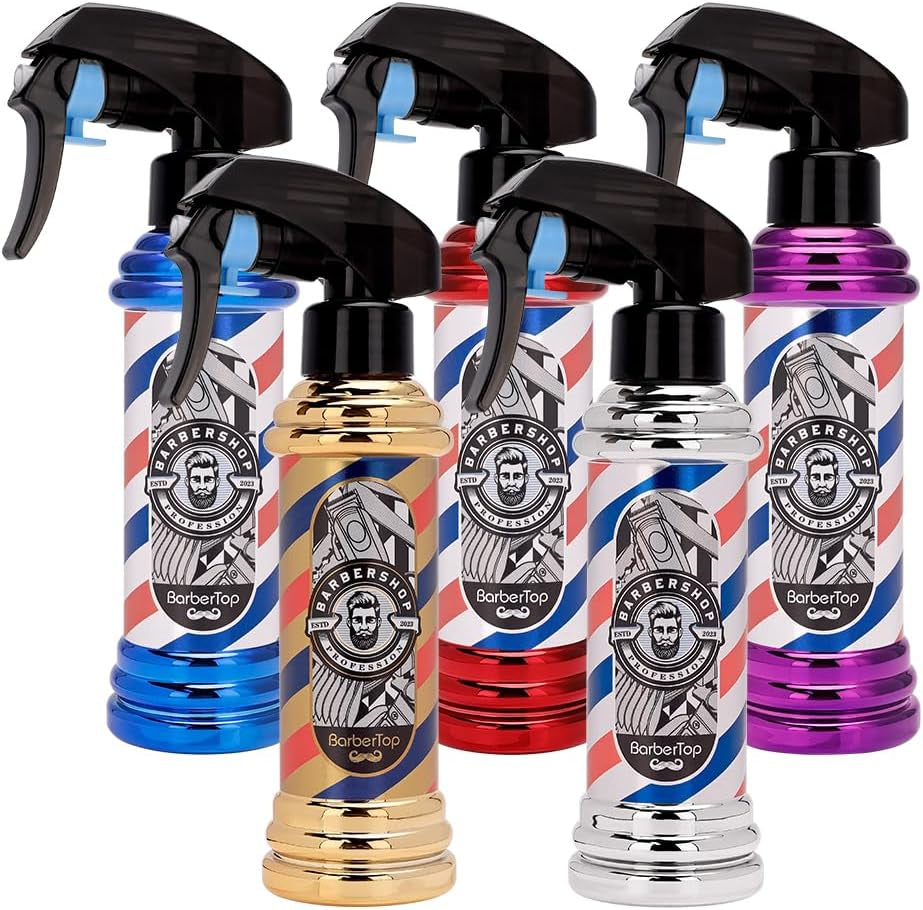 Barber Spray Bottle, Barber Stylist Fine Mist Sprayer, Refillable Container & Spray Bottle for Hairdressing, Cleaning, Plants 6.76 Ounce(Golden)