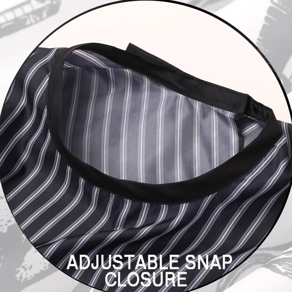 Professional Hair Cutting Cape with Neck Duster Brush, Salon Barber Cape, Hairdressing Accessories Black Stripe
