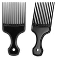 2 Piece Hair Pick Comb Plastic Afro Pick Detangling Lifting Comb Wide Tooth Lift Hair Picks for Women Men(Black)