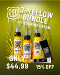 3-set YELLOW + 1 Numbing Cream Bundle: Highlighter, Butterscotch, Taxi (1oz ea)