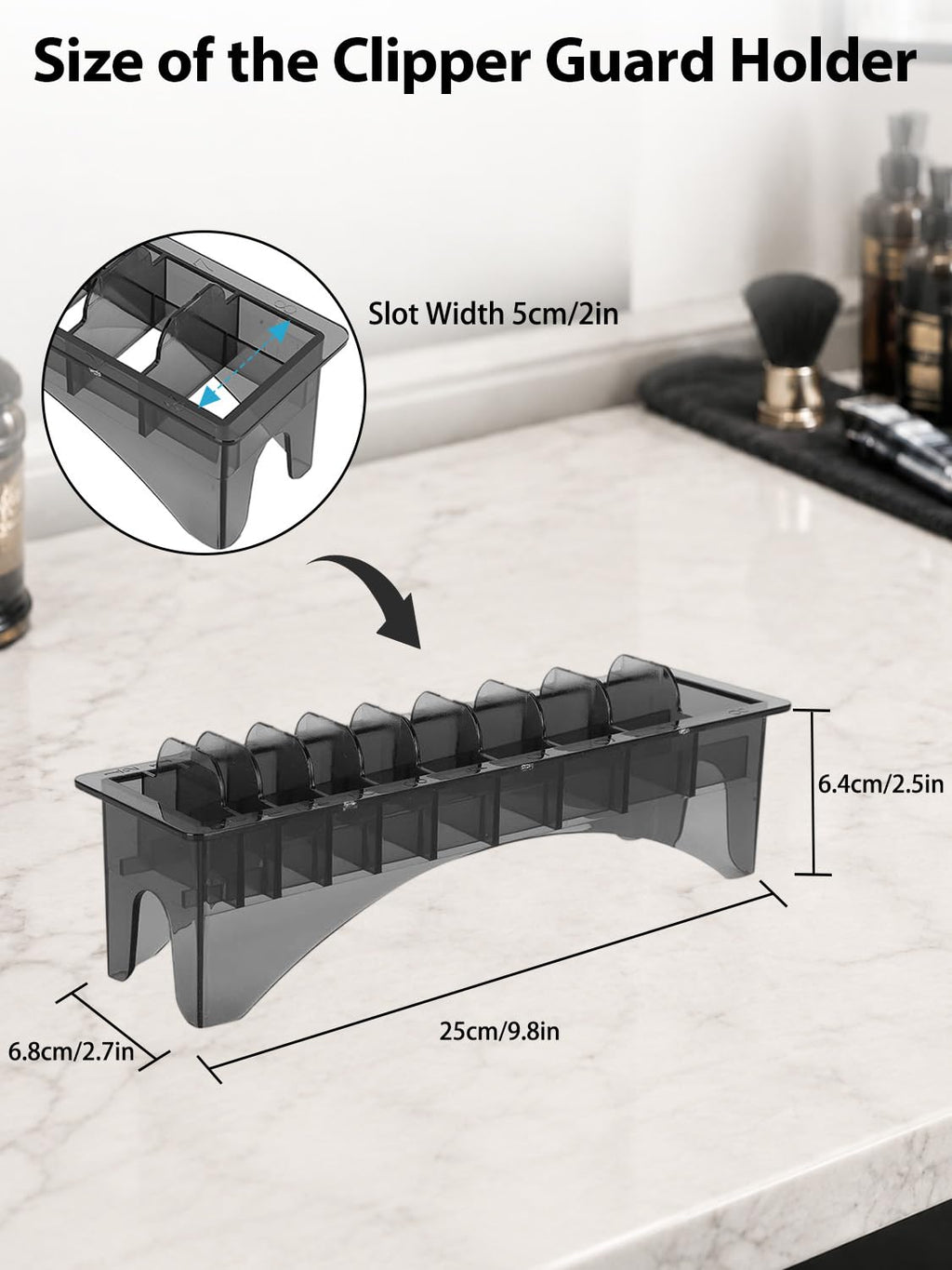 Clipper Guard Holder, 10 Grid Base Guard Holder | Clipper Guard Organizer, Barber Guards for Hair Clippers Organizer, Guide Comb Storage Case Box for Barbershop Use