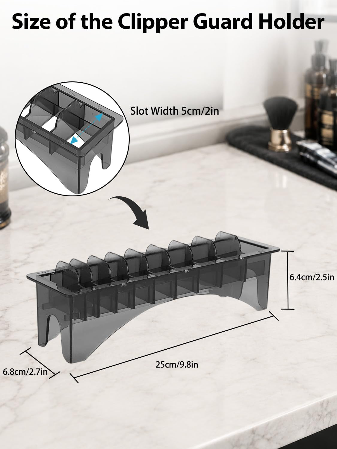Clipper Guard Holder, 10 Grid Base Guard Holder | Clipper Guard Organizer, Barber Guards for Hair Clippers Organizer, Guide Comb Storage Case Box for Barbershop Use