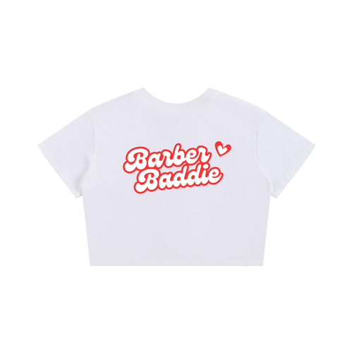Barber Baddie Cropped Tee - White