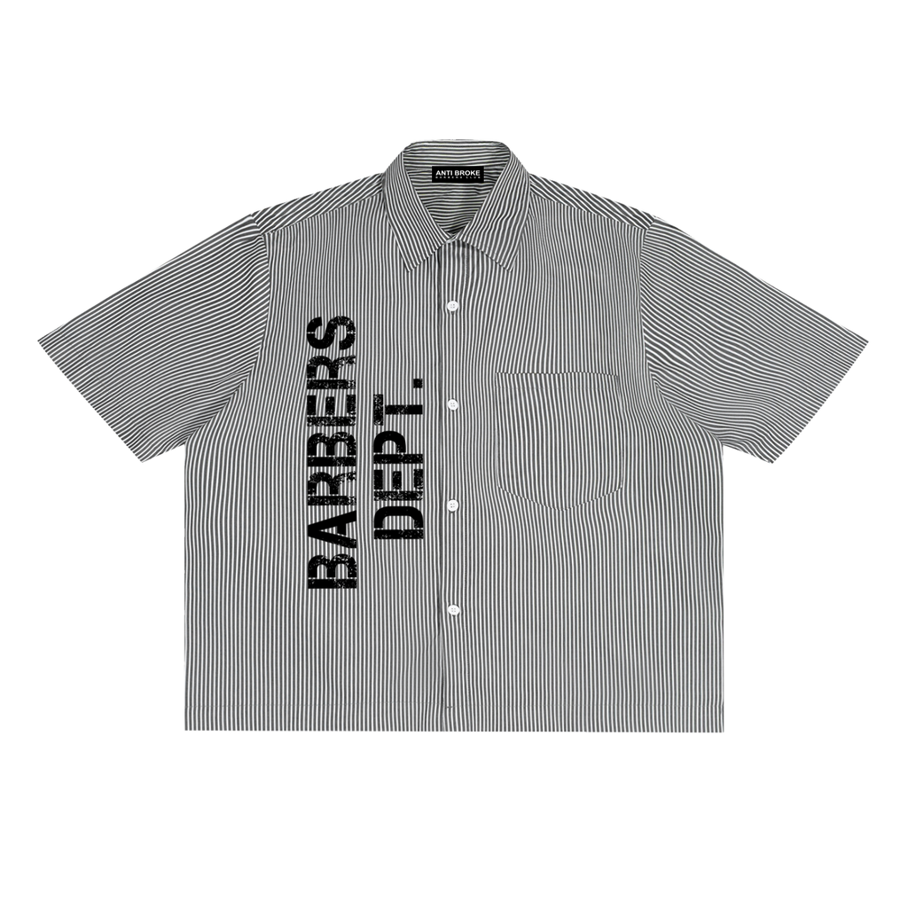 Barbers Dept. Pinstripe Shirt - Black