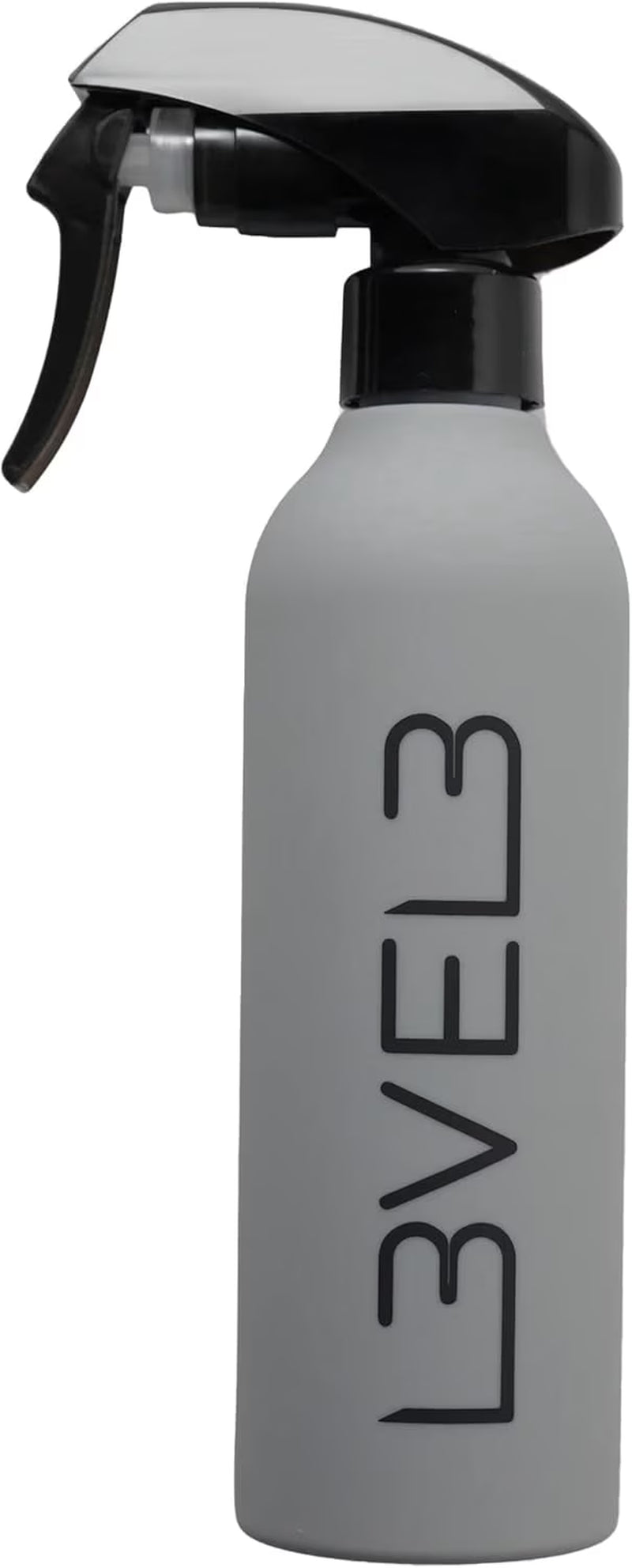 L3 Level 3 Rubberized Spray Bottle - Precise Action Mist Bottle for Effortless Hair Styling - Rubber Grip for Total Control (Grey)