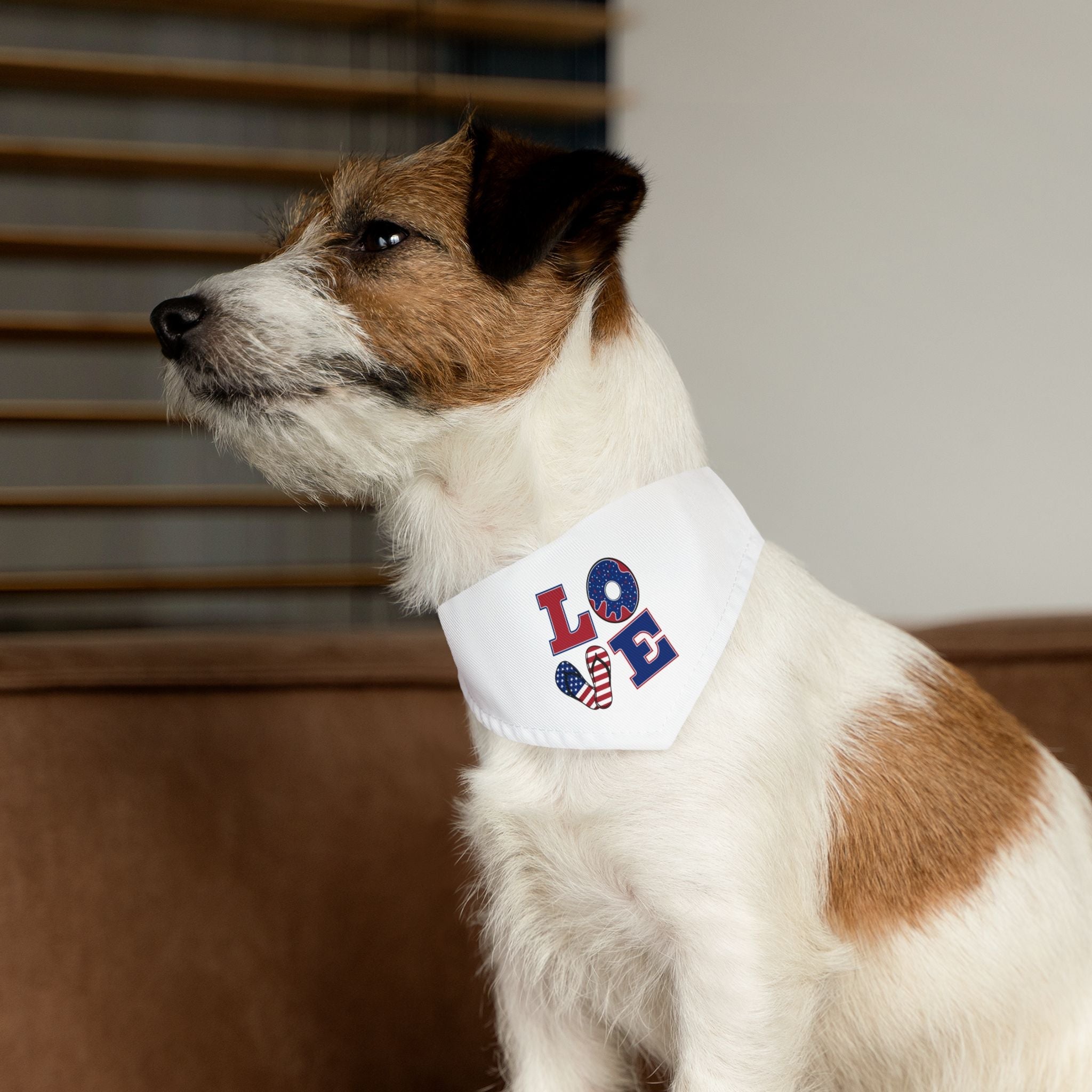 Patriotic Pet Bandana Collar - Celebrate Love, Perfect for July 4th, Dog Lovers, Pet Fashion, Cute Dog Accessories