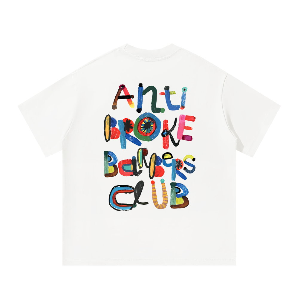 Anti Broke Barbers Club Abstract Paint Logo