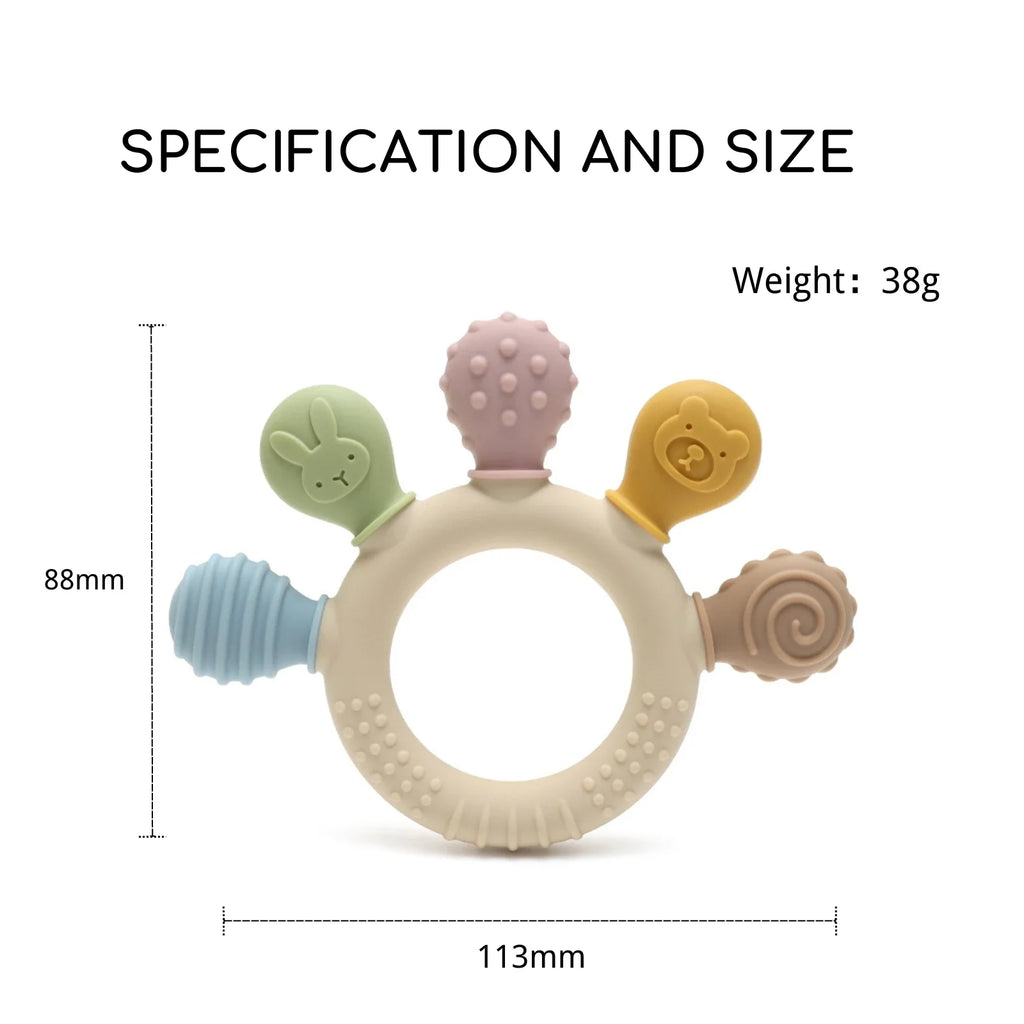 Silicone Baby Teether – Sensory Chew Beads for Anxiety & Teething Relief, 0-12 Months
