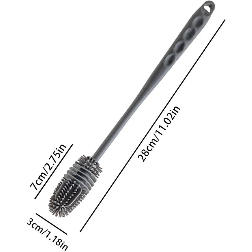 Silicone Milk Bottle Brush Cup Scrubber Glass Cleaner Kitchen Cleaning Tool Long Handle Drink Bottle Glass Cup Cleaning Brush