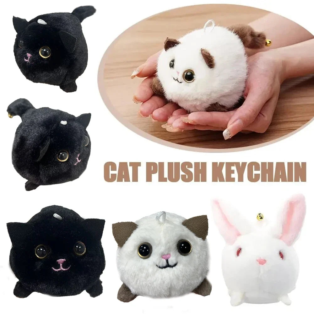 Adorable Wagging Tail Cat Plush Toy, Keychain Pendant Cartoon Animal Cat Fashionable Girl Key Chain Chain Womens Gift