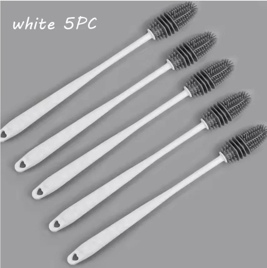Silicone Milk Bottle Brush Cup Scrubber Glass Cleaner Kitchen Cleaning Tool Long Handle Drink Bottle Glass Cup Cleaning Brush
