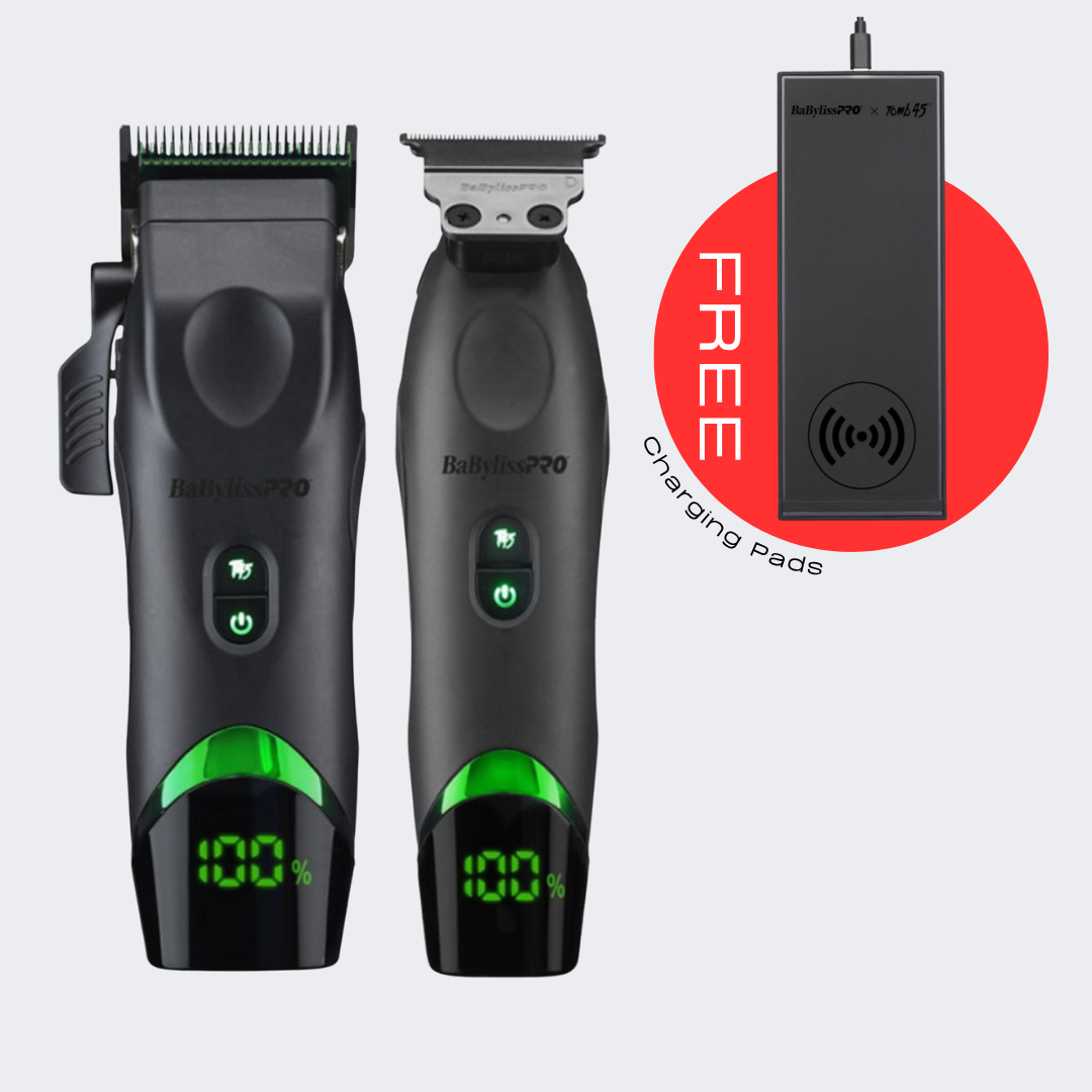 BaBylissPRO x Tomb45 Wireless-Charging Clipper & Trimmer Combo with FREE Changing Pad