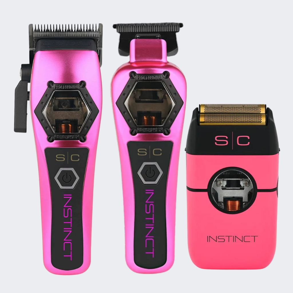 StyleCraft Metal Instinct Collection – Clipper, Trimmer with FREE Metal Shaver PINK
