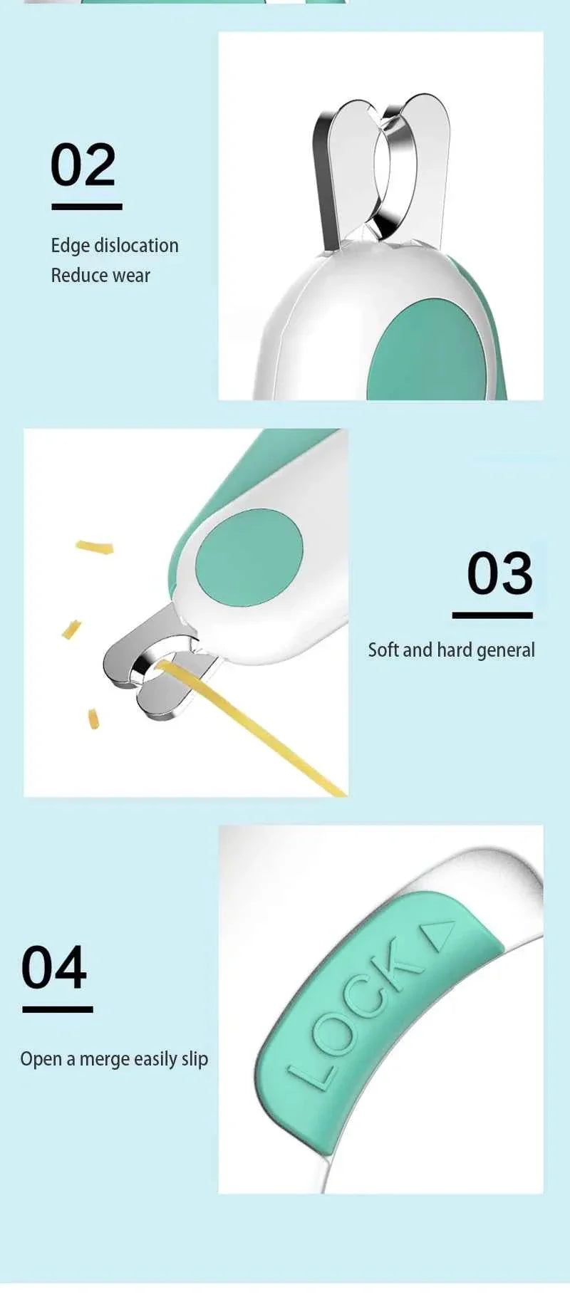 Precision Cat Nail Clipper with Safety Guard and LED Light