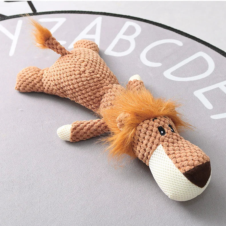 Plush Cartoon Dog Toy – Squeaky Chew Toy for Small Dogs, Teeth Grinding & Fun Playtime