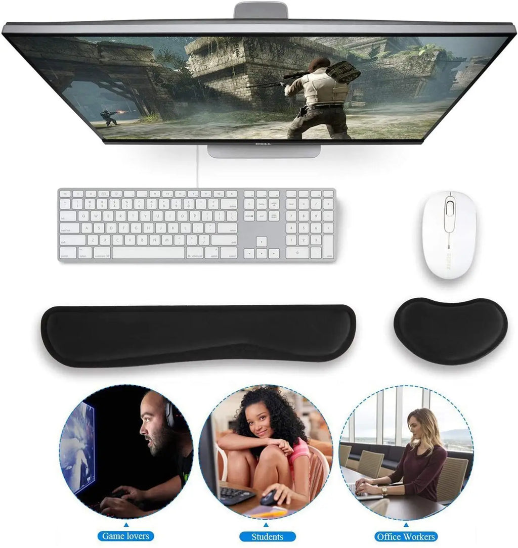 Ergonomic Mouse Pad with Wrist Rest – Non-Slip Base Mousepad for Office, Gaming, PC & Laptop