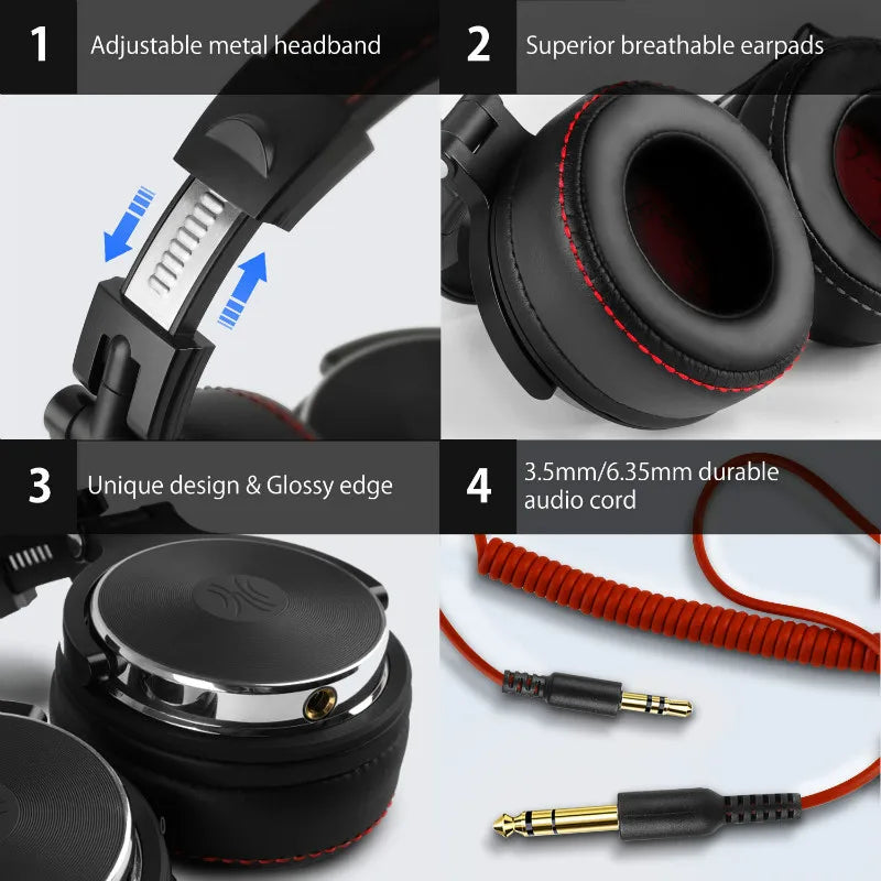 OneOdio Studio Pro 50 Wired Headphones – DJ Hi-Fi Over-Ear with Mic