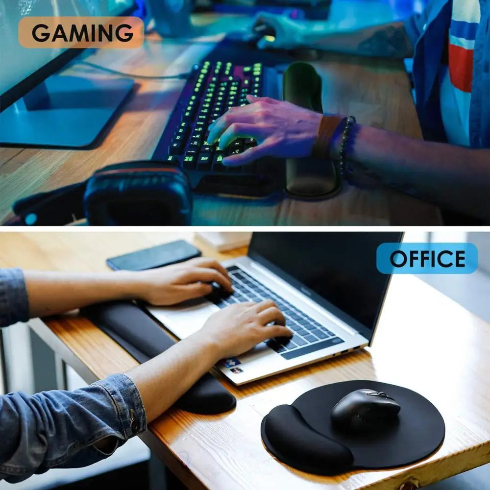 Ergonomic Mouse Pad with Wrist Rest – Non-Slip Base Mousepad for Office, Gaming, PC & Laptop