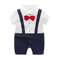 Style Summer Baby Boy girl Rompers 100% Cotton Gentleman Romper Toddler Kids Jumpsuits For Boys