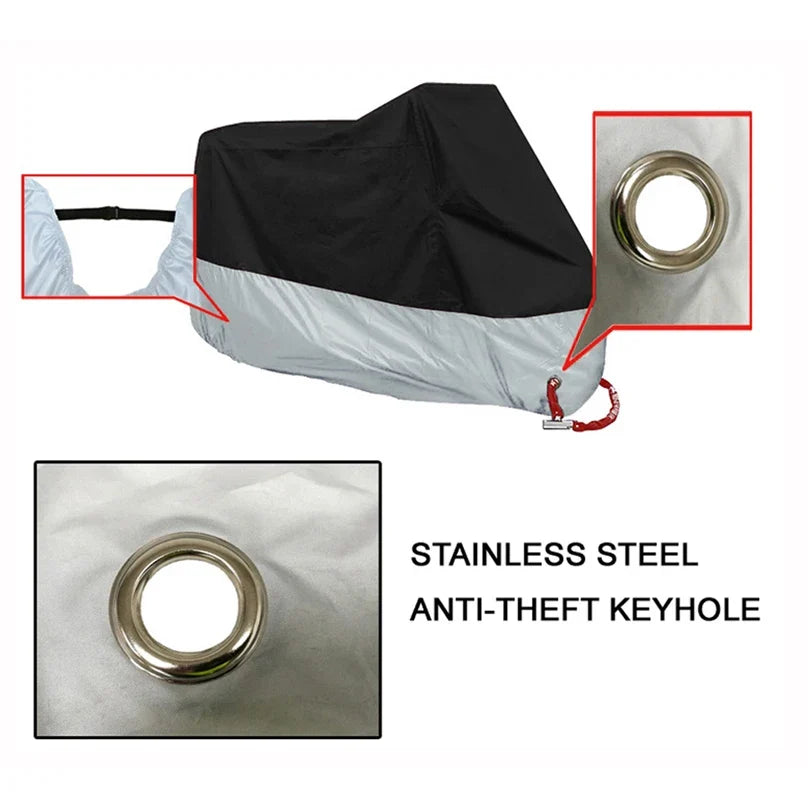 190T Black Blue Design Waterproof Motorcycle Covers Motors Dust Rain Snow UV Protector Cover Indoor Outdoor M L XL XXL XXXL 4XL