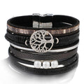 Handmade Luxury Fashion Modern Amazing Charm Pearl Life of tree Leather Bracelets For Women And Man