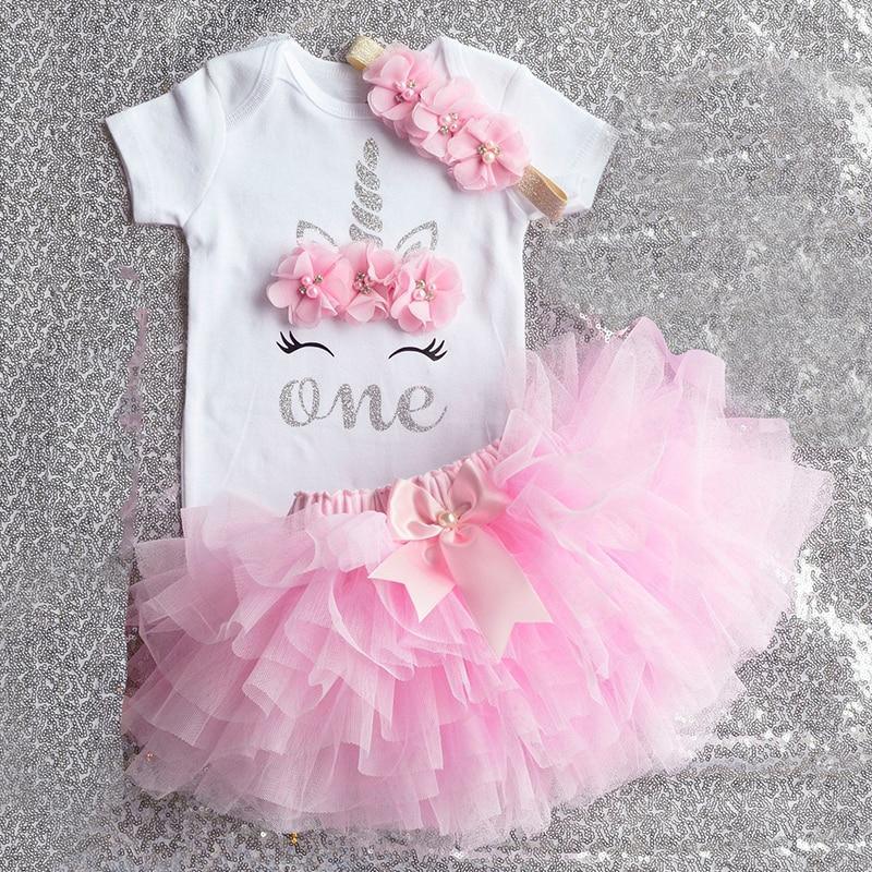 Modern Unicorn Baby Kids 1st year Girls Dress For Birthday Party Outfits Infant Princess Girls Clothes 12 Months Kids