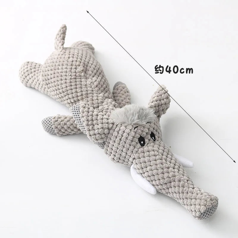 Plush Cartoon Dog Toy – Squeaky Chew Toy for Small Dogs, Teeth Grinding & Fun Playtime