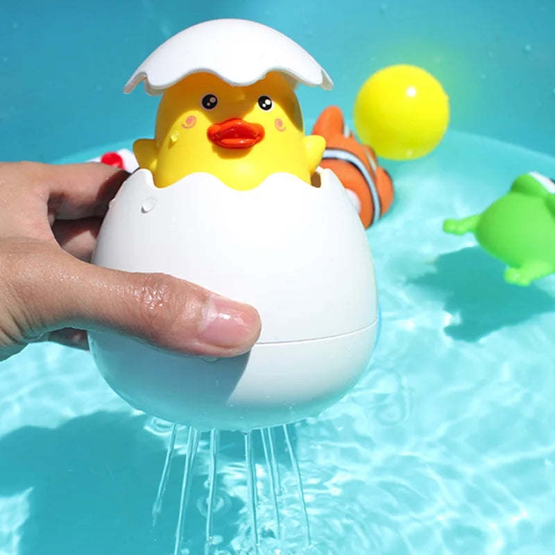 Baby Bath Toys – Cute Duck, Penguin & Egg Water Spray Sprinklers for Kids, Fun Bath & Swimming Shower Toys