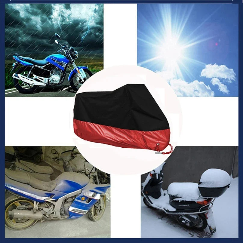 190T Black Blue Design Waterproof Motorcycle Covers Motors Dust Rain Snow UV Protector Cover Indoor Outdoor M L XL XXL XXXL 4XL