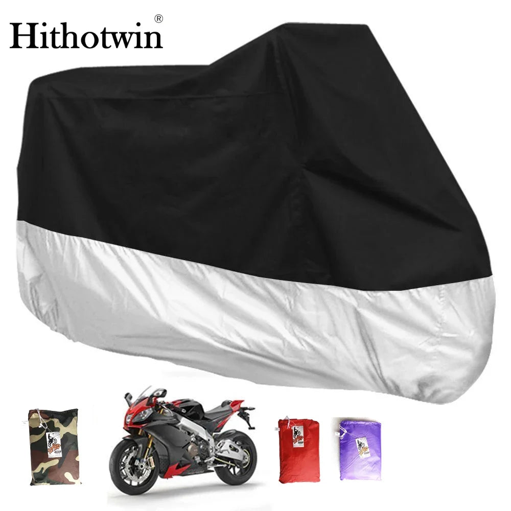 190T Black Blue Design Waterproof Motorcycle Covers Motors Dust Rain Snow UV Protector Cover Indoor Outdoor M L XL XXL XXXL 4XL