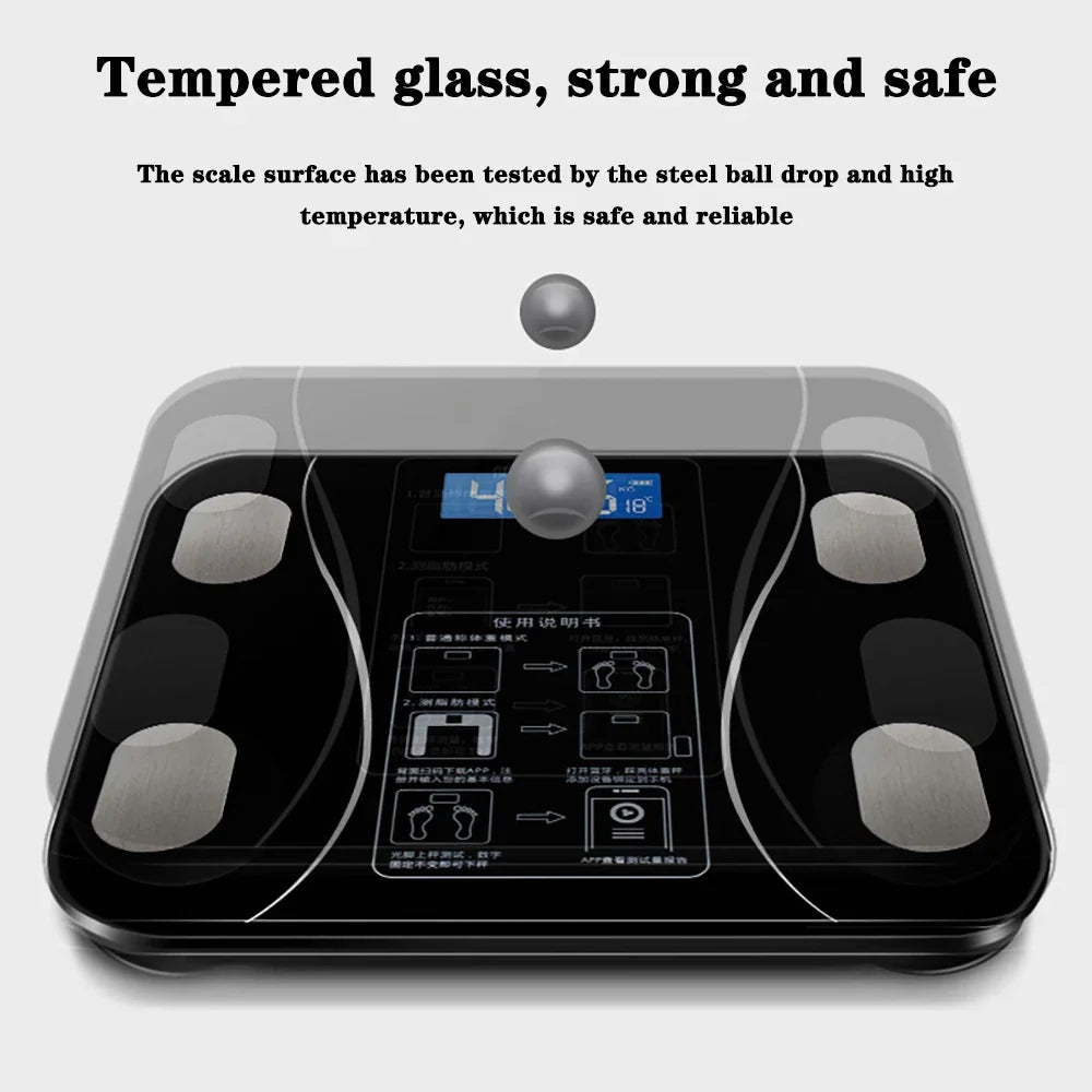 Smart Body Fat Scale – Wireless Digital Bathroom Weight & Analyzer