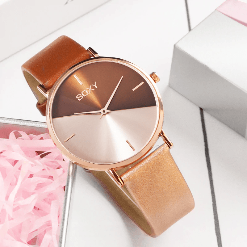 Women's Watch Leather Rose Gold Dress Female Clock Luxury Brand Design Women Watches Simple Fashion Ladies Watch For Women and Girls