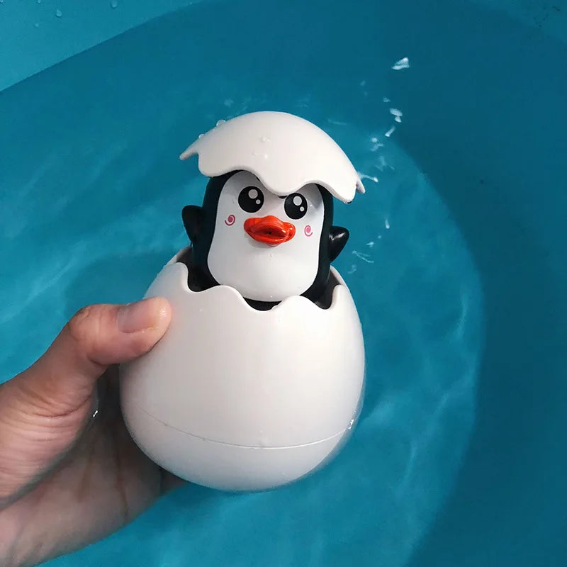 Baby Bath Toys – Cute Duck, Penguin & Egg Water Spray Sprinklers for Kids, Fun Bath & Swimming Shower Toys