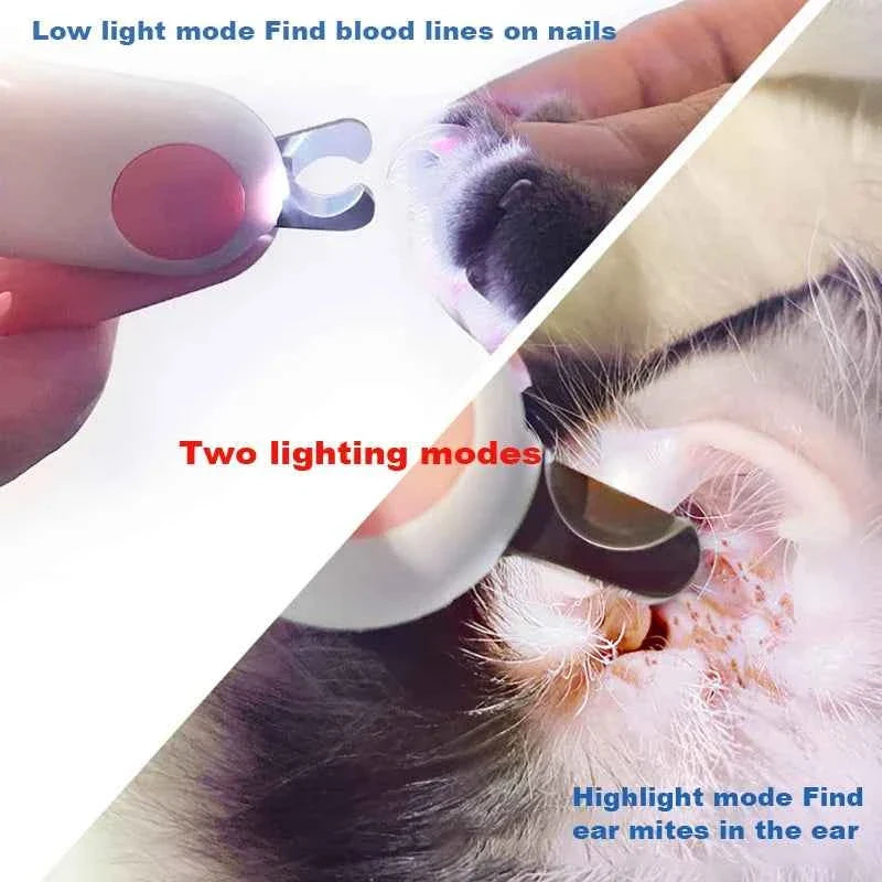 Precision Cat Nail Clipper with Safety Guard and LED Light