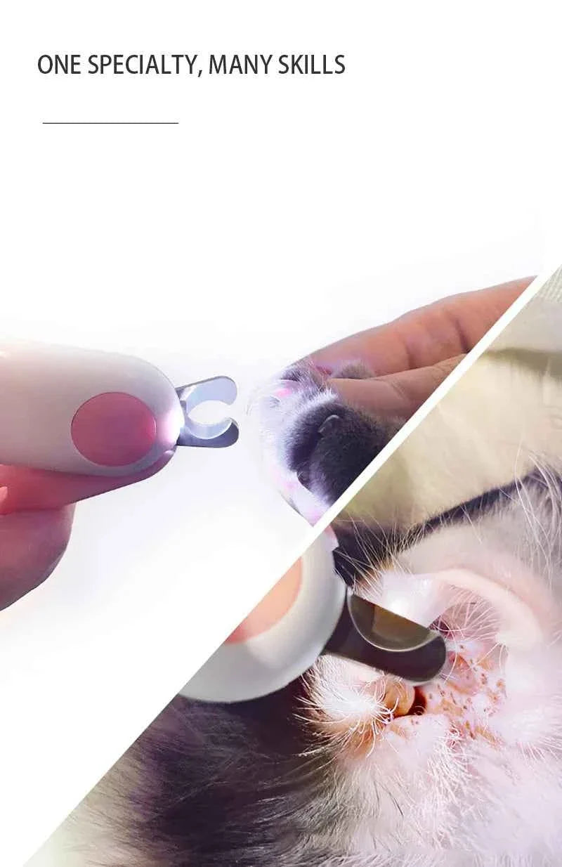 Precision Cat Nail Clipper with Safety Guard and LED Light