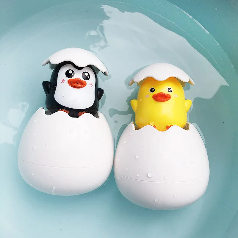 Baby Bath Toys – Cute Duck, Penguin & Egg Water Spray Sprinklers for Kids, Fun Bath & Swimming Shower Toys